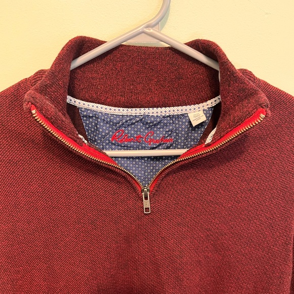 Robert Graham - Men’s Medium - Red Zip-up Sweater- 80% Cotton - Business Casual - Picture 3 of 11